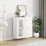 vidaXL Komoda visok sijaj bela 69,5x34x90 cm inženirski les | Shoptok.si
