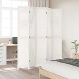 Sobna pregrada s 5 panela bijela od masivnog drva paulovnije | shoptok.hr