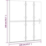 vidaXL Zložljiva tuš kabina ESG 120x140 cm bela | Shoptok.si