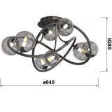 Wofi 9014-805 - led plafonski luster nancy 8xG9/3,5W/230V crna/hrom | Eponuda.com