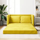 vidaXL Talni raztegljiv kavč 2 v 1 temno rumen 122x204x55 cm žamet Cene