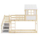 Molarem Home Drveni dječji povišeni krevet Antresola sa stepenicama - 200x90cm - svijetlo drvo | shoptok.hr