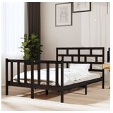  Za krevet od masivne borovine crni 135x190 cm 4FT6 bračni | shoptok.hr