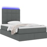  Krevet s prostorom za pohranu s LED-om Tamno siva 120 x 190 cm | shoptok.hr