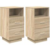 vidaXL Nočne omarice z 2 predaloma 2 kosa sonoma hrast 36x36x68 cm | Shoptok.si