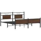  Metalni okvir kreveta bez madraca smeđa boja hrasta 180x200 cm | shoptok.hr