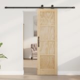 vidaXL Drsna vrata s kompletom opreme 'ORKDAL'iz masivnega bora, Notranja vrata 'ORKDAL'61x198,5 cm iz masivnega bora | Shoptok.si