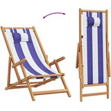  Sklopiva stolica za plažu plavo-bijela od eukaliptusa i tkanine | shoptok.hr