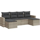  6-dijelni set vrtnih sofa od poliratana s jastucima svjetlosivi | shoptok.hr