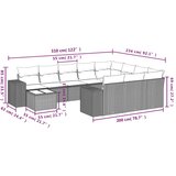 vidaXL 11-dijelni set vrtnih sofa od poliratana s jastucima smeđi | shoptok.hr