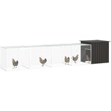 vidaXL Kavez za kokoši antracit 500x91x100 cm pocinčani čelik | shoptok.hr