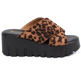 SEASTAR Women's suede slippers on leopard print wedges | shoptok.hr