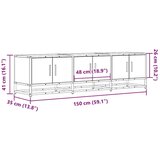 vidaXL TV ormarić smeđi hrast 150x35x41 cm Konstruirano drvo i metal | shoptok.hr