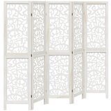 Maison Chic Paravan - Sobne pregrade 5-delni bel trden les pavlovnije, (22112000) | Shoptok.si