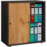 P & B PISARNIŠKI REGAL 70/74/37 cm antracit, medeni hrast | Shoptok.si