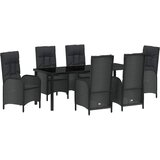  Vrtni set za objed 7 kom. Crna poliratan | shoptok.hr