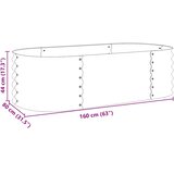  Vrtna sadilica od pocinčanog čelika 160 x 80 x 44 cm siva | shoptok.hr