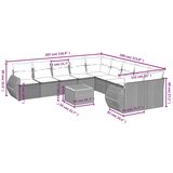  11-dijelni set vrtnih sofa od poliratana s jastucima bež | shoptok.hr