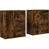vidaXL Komoda 2 kosa dimljeni hrast 60x31x70 cm inženirski les | Shoptok.si