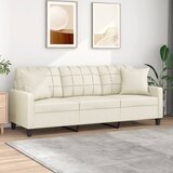  Trosjed s ukrasnim jastucima krem 180 cm od umjetne kože | Eponuda.com