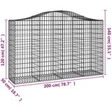  Lučne gabionske košare 8 kom 200x50x120/140cm pocinčano željezo | shoptok.hr
