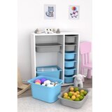 Hanah home Višenamjenska komoda Zen 2D2K6U, 69,5 x83 x30 cm, Bijelo-plavo-siva | Eponuda.ba