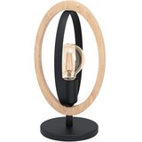 Eglo Basildon stolna lampa E27, 34,5 cm, crna/drvo, 43464 | shoptok.hr