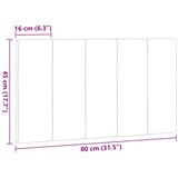  Jastuk za uzglavlje Hanko svjetlosivi 80 cm od tkanine | shoptok.hr