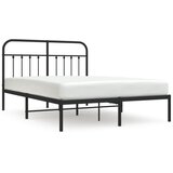 Metalni okvir za krevet s uzglavljem crni 140x200 cm | shoptok.hr