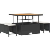  11-dijelni vrtni komplet sofa s jastučićima Crni poli ratan akacija | shoptok.hr