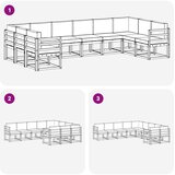  Set vanjskih sofa 10 kom. Prirodna i antracit Smeđa 363 x 185,5 x 73 cm | shoptok.hr