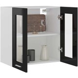 Viseći stakleni ormarić sjajni crni 60 x 31 x 60 cm drveni | shoptok.hr