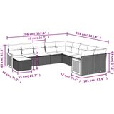 vidaXL 11-dijelni set vrtnih sofa od poliratana s jastucima sivi | shoptok.hr