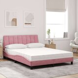 vidaXL Krevet s madracem ružičasti 140x190 cm baršunasti | shoptok.hr