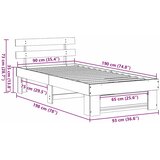  Krevetna konstrukcija s uzglavljem Vosak smeđa 90 x 190 cm | shoptok.hr