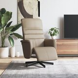 vidaXL Naslanjač z naslonom za noge kapučino barve umetno usnje | Shoptok.si