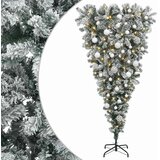  Obrnuto umjetno božićno drvce s granama 150 cm 150 LED lampica - 150 cm s LED žaruljama i bijelim kuglicama | shoptok.hr