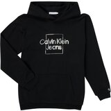 Calvin Klein Jeans METALLIC BOX LOGO RELAXED HOODIE Crna Cijene