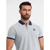 Ombre Men's polo shirt with colorful accents - gray melange | Shoptok.si