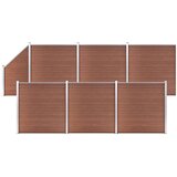  Set WPC ograda 6 kvadratnih + 1 kosa 1138 x 186 cm smeđi | shoptok.hr
