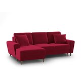 Cosmopolitan Design Rdeča žametna raztegljiva kotna sedežna garnitura s prostorom za shranjevanje (levi kot/z ležalnikom) Kyoto – | Shoptok.si