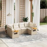  6-dijelni set vrtnih sofa s jastucima bež od poliratana | shoptok.hr
