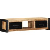 Maison Chic TV omarica - TV stojalo - Televizijska omarica 100x30x25 cm Masivni neobdelan les Mango, (21699517) | Shoptok.si