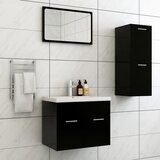 Furnova Komplet pohištva za kopalnico črn inženirski les, (21945788) | Shoptok.si