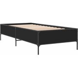  Okvir kreveta crni 90 x 200 cm konstruirano drvo i metal | shoptok.hr