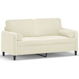 Maison Chic kavč - Sofa - Kanape dvosed z okrasnimi blazinami krem 140 cm žamet, (21727812) Cene