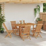  Vrtni set za objed 7 pcs Smeđa Čvrsto teak drvo | shoptok.hr
