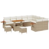 vidaXL 12-dijelni vrtni sofa set s jastucima bež poli ratan akacija, 3-dijelni vrtni blagovaonski set s jastucima bež poli ratan akacija Cijene