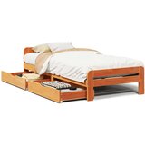  Posteljni okvir brez vzmetnice voščeno rjav 75x190 cm borovina, (21530506) | Shoptok.si