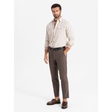 Ombre Men's REGULAR FIT cotton shirt with buttoned pockets - cream | Shoptok.si